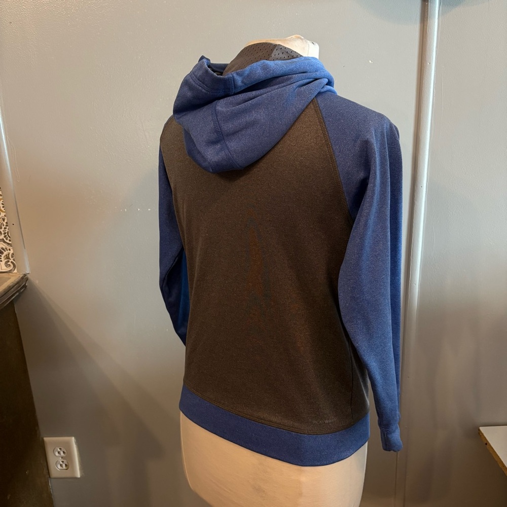 Reebok Heather Blue Charcoal Grey Hoodie Pullover Jacket (Kid's Medium) - Picture 2 of 9